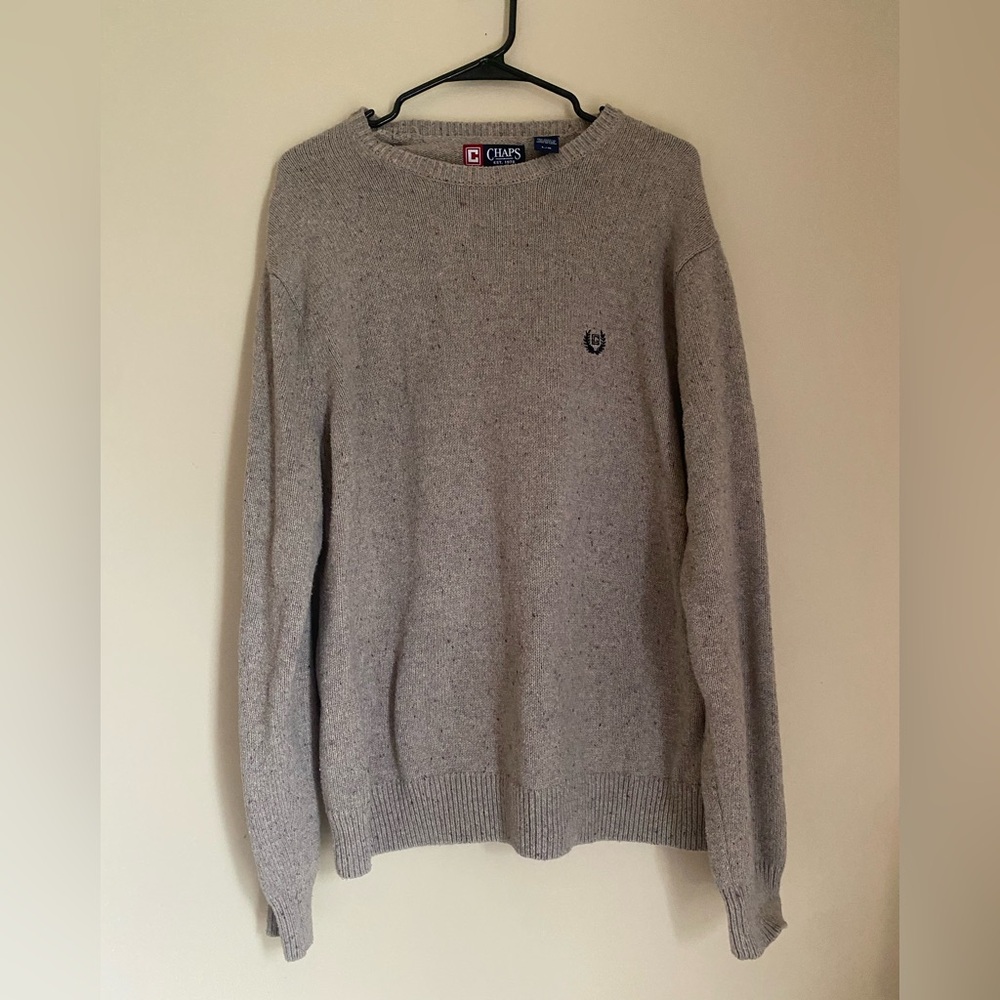 Tan and Grey Men's Sweater